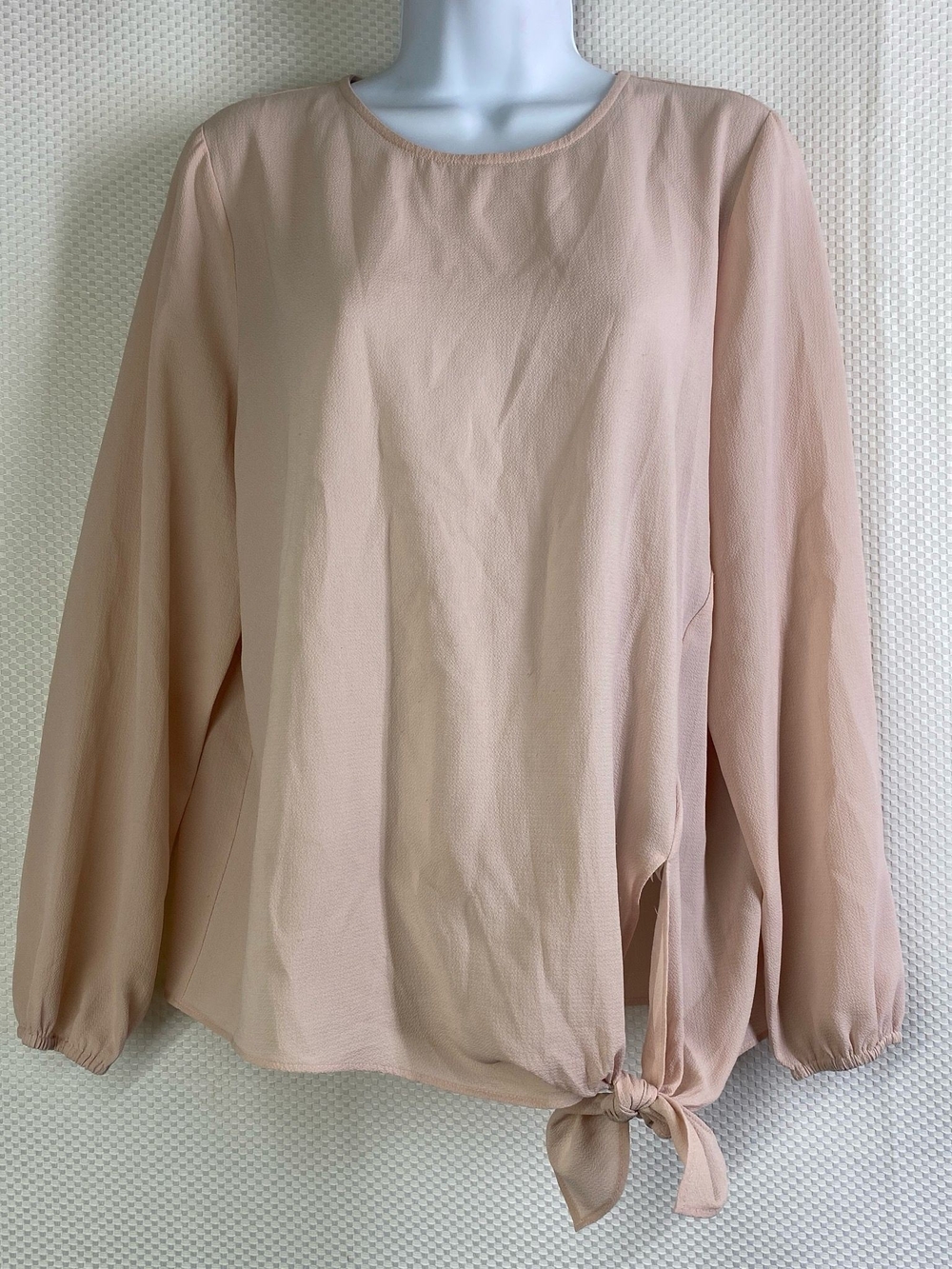 Michael Kors Blush Pink Tie-Front Blouse Size M - Elegant Office Top